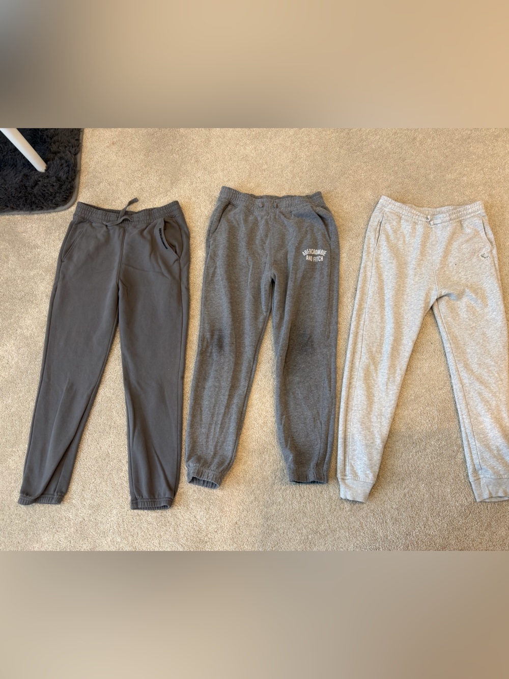 abercrombie kids Grey & Charcoal Sweatpants Trio